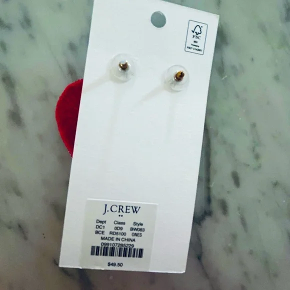 NWT J Crew Heart Earrings OS - Picture 4 of 7